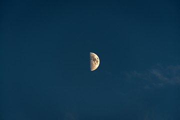 Image showing Crescent moon on night sky