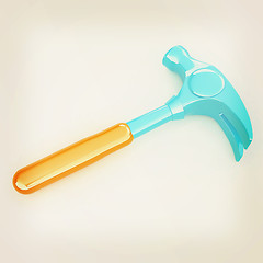 Image showing Hammer on white background . 3D illustration. Vintage style.