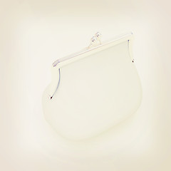 Image showing purse on white background . 3D illustration. Vintage style.