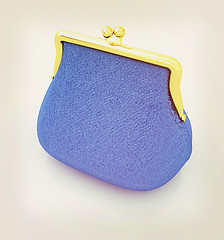 Image showing Leather purse. 3D illustration. Vintage style.