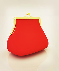 Image showing Purse. 3D illustration. Vintage style.