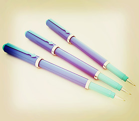 Image showing corporate pen design . 3D illustration. Vintage style.