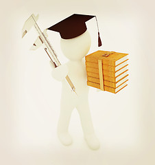 Image showing 3d man in graduation hat with the best technical educational lit