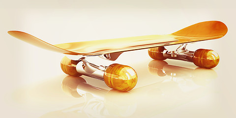 Image showing Skateboard. 3D illustration. Vintage style.