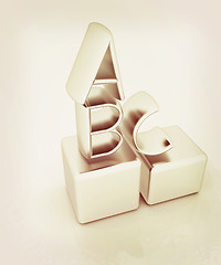 Image showing Alphabet and blocks. 3D illustration. Vintage style.