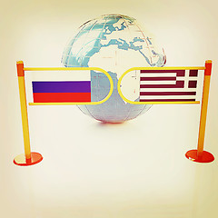 Image showing Three-dimensional image of the turnstile and flags of Russia and