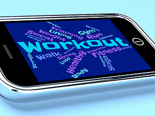 Image showing Workout Words Shows Physical Activity And Fit