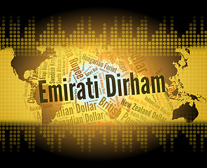 Image showing Emirati Dirham Means United Arab Emirates And Banknote