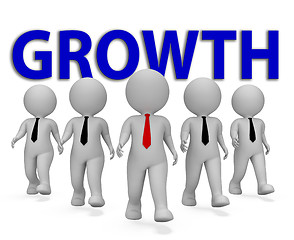 Image showing Growth Businessmen Shows Executive Entrepreneurial And Gain 3d R