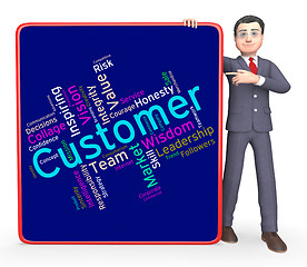 Image showing Customer Words Shows Patronage Consumers And Wordcloud