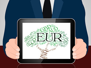 Image showing Euro Currency Represents Exchange Rate And Coin