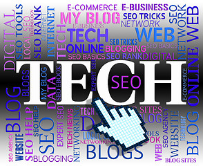 Image showing Tech Word Means Web Site And Electronics