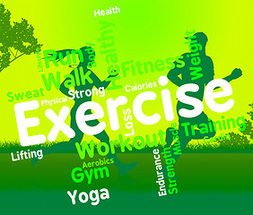 Image showing Exercise Words Shows Working Out And Exercised