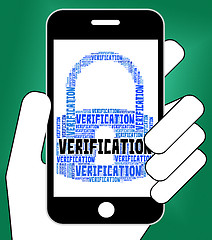 Image showing Verification Lock Shows Authenticity Guaranteed And Certified