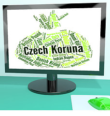 Image showing Czech Koruna Indicates Exchange Rate And Banknotes