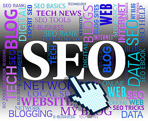 Image showing Seo Word Shows Search Engines And Net