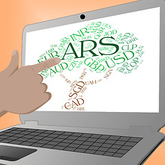 Image showing Ars Currency Indicates Exchange Rate And Banknotes