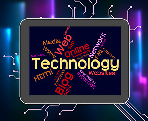Image showing Technology Word Represents Digital Electronic And Data