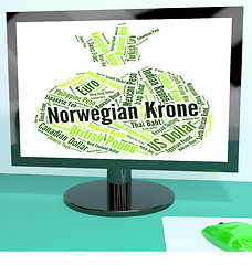 Image showing Norwegian Krone Indicates Forex Trading And Coin