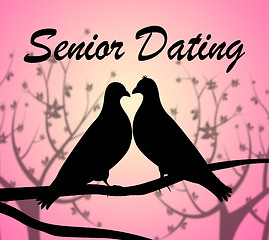 Image showing Senior Dating Represents Retirement Dates And Partner