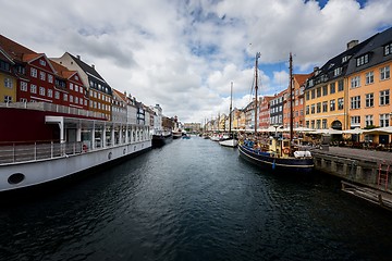 Image showing Nyhavn pier with color buildings