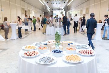 Image showing Coffee break at conference meeting.