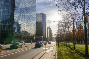 Image showing The modern part of city centre in Brussels