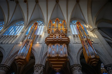 Image showing BRUSSELS, BELGIUM-NOVEMBER 23, 2014: The Cathedral of St. Michael and St. Gudula, 1000 year old cathedral in the Capital