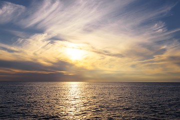 Image showing Seasapewith horizon and sunset