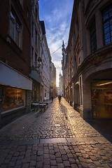 Image showing Narrow cobbled street