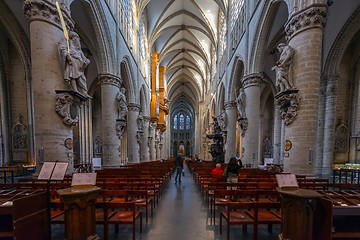 Image showing BRUSSELS, BELGIUM-NOVEMBER 23, 2014: The Cathedral of St. Michael and St. Gudula, 1000 year old cathedral in the Capital