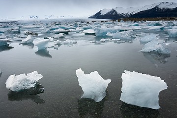 Image showing Blue icebergs closeup