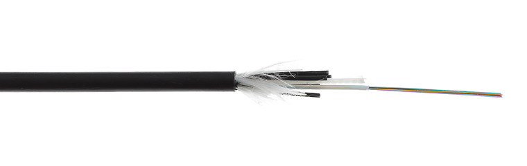 Image showing Fiber optic cable detail isolated on white