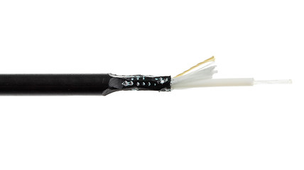 Image showing Fiber optic cable detail isolated on white