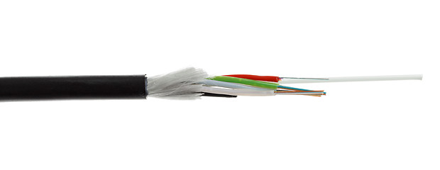 Image showing Fiber optic cable detail isolated on white