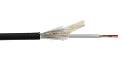 Image showing Fiber optic cable detail isolated on white