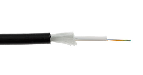 Image showing Fiber optic cable detail isolated on white