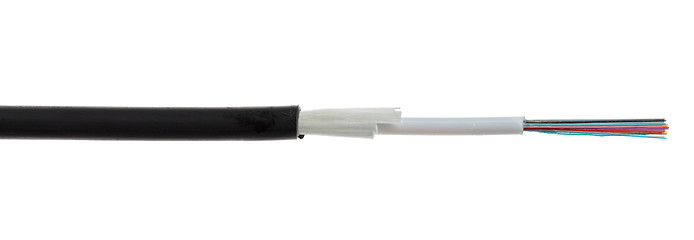 Image showing Fiber optic cable detail isolated on white