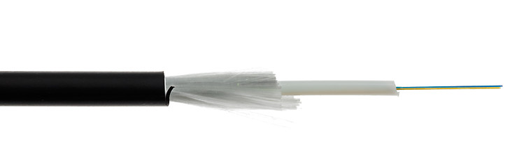 Image showing Fiber optic cable detail isolated on white