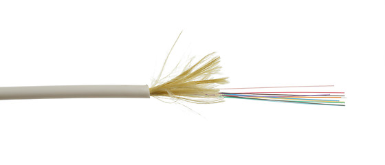 Image showing Fiber optic cable detail isolated on white