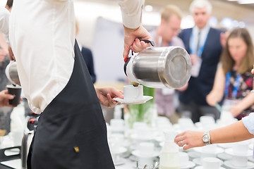 Image showing Coffee break at conference meeting.