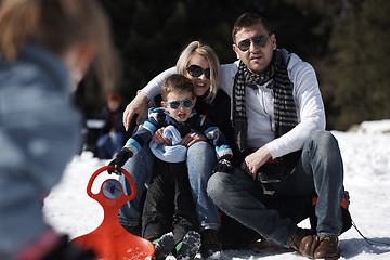 Image showing family portrait at beautiful winter day