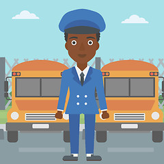 Image showing School bus driver vector illustration.