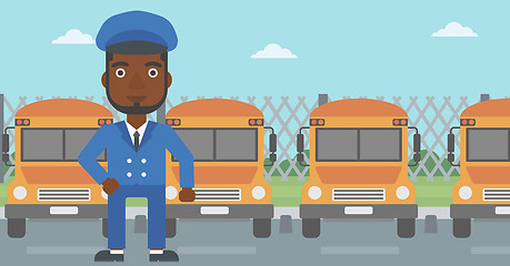 Image showing School bus driver vector illustration.