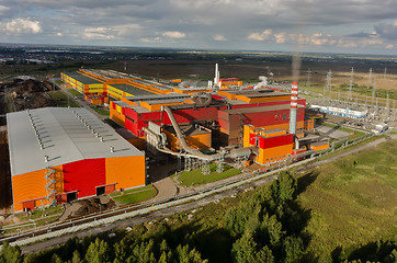 Image showing Aerial view on iron and steel works factory. Russia