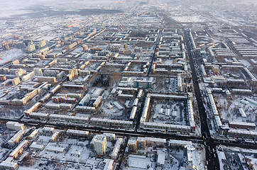 Image showing Aerial view onto residential districts. Tyumen