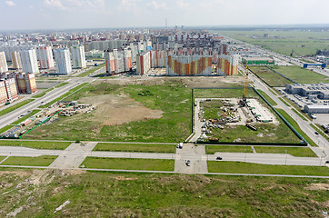 Image showing Construction site of residential house in Tyumen
