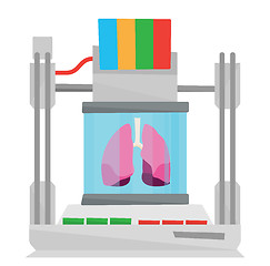 Image showing Tree D printer vector illustration.