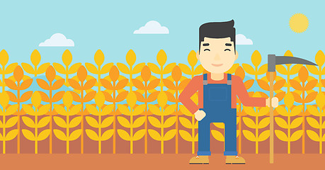 Image showing Farmer with scythe vector illustration.