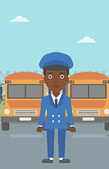 Image showing School bus driver vector illustration.